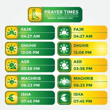 Prayer Times Vector Hd PNG Images, Set Of Islamic Prayer Schedul Times ...