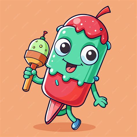 Premium Vector | A cartoon image of a monster with a giant ice cream cone