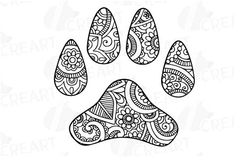 Dog footprint doodle clip art, hand drawn illustration