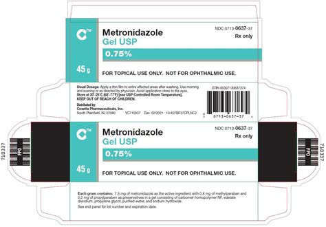 Metronidazole 0.75% Topical Gel (Metrogel) 45 G