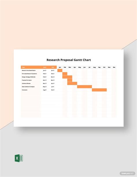 Research Proposal Gantt Chart Template in Excel - Download | Template.net