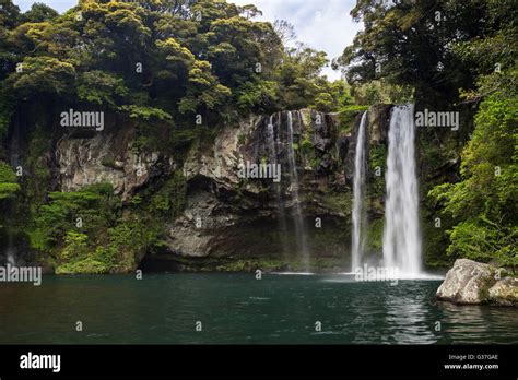 Cheonjiyeon Waterfall on Jeju Island in South Korea Stock Photo - Alamy