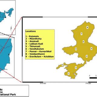 Location map of Eravikulam National Park. Source: Nameer, Nameer,... | Download Scientific Diagram