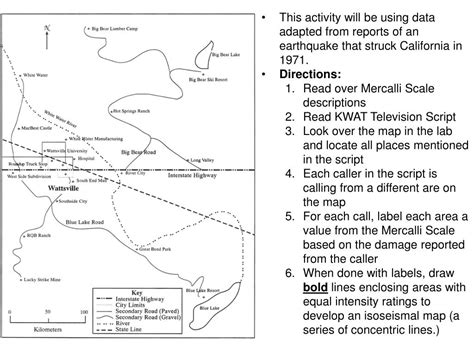 PPT - Lab #8 - Wattsville Map (Analyzing the Mercalli Scale) PowerPoint ...