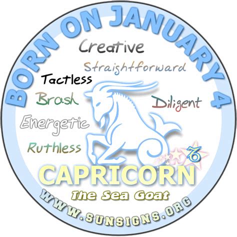 January 4 Zodiac Horoscope Birthday Personality - SunSigns.Org