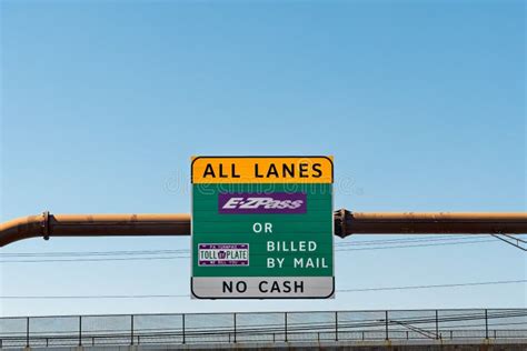 E-ZPass Sign with Toll by Plate Information Editorial Photo - Image of ...