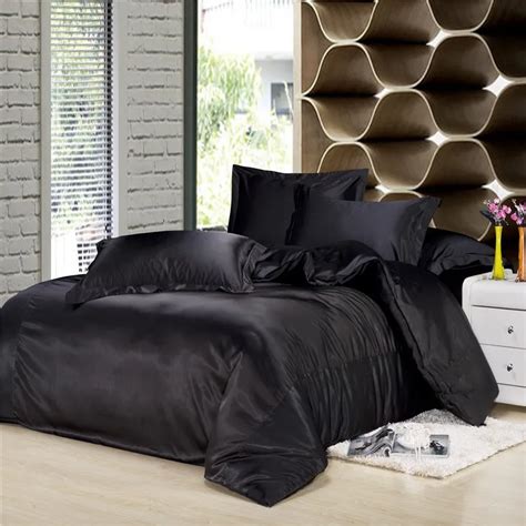 Black Silk Bedding Set Luxurious Bedding Silk Duvet Cover King/Queen ...