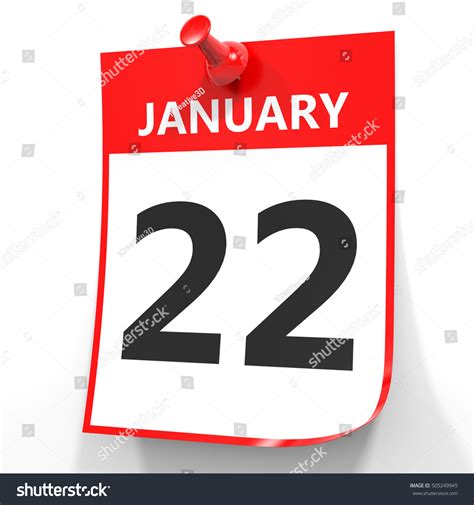 January 22 Calendar On White Background Stock Illustration 505249945 ...