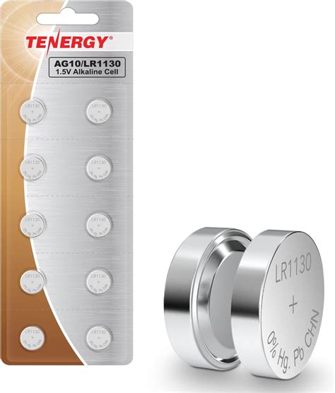 Amazon.com: Tenergy AG10 LR1130 Button Cell Batteries, 1.5V AG10 Battery for Watches ...