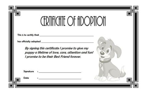 Print Pet Shelter Instant Download DIY Pet Rescue Group Pet Adoption Certificate Dog Border ...