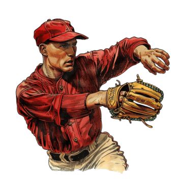 Retro Of Baseball Player Wearing Glove, Baseball, Vintage, Sports PNG Transparent Image and ...