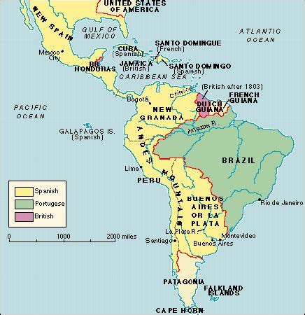 Latin American Revolution Map