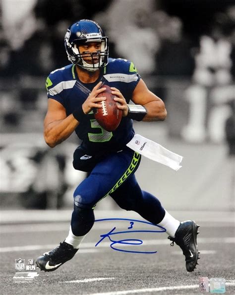 Signed Russell Wilson Autographed 16x20 Photo Seattle Seahawks RW Holo Stock #85980