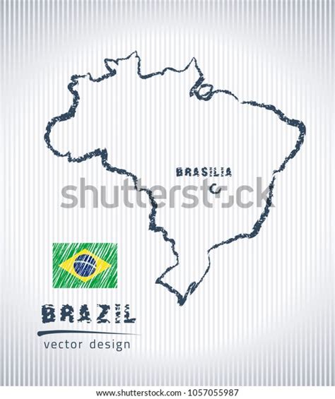 Brazil Vector Chalk Drawing Map Isolated Stock Vector (Royalty Free) 1057055987 | Shutterstock