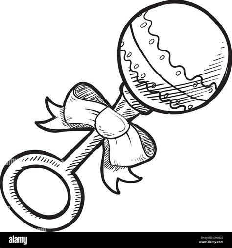 Baby rattle sketch Stock Vector Art & Illustration, Vector Image: 64543642 - Alamy