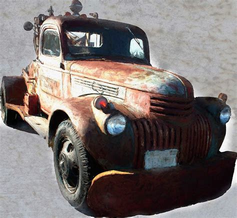 Old Tow Truck Rusty Vintage Digital Art by Cathy Anderson | Fine Art ...