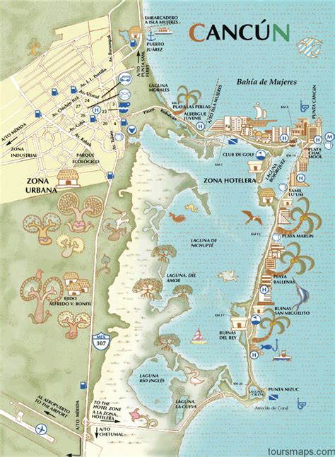 Map of Cancun Mexico - ToursMaps.com