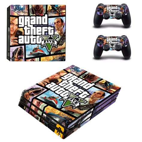 Grand Theft Auto V GTA 5 PS4 Pro Skin Sticker PlayStation 4 Console and Controllers for ...