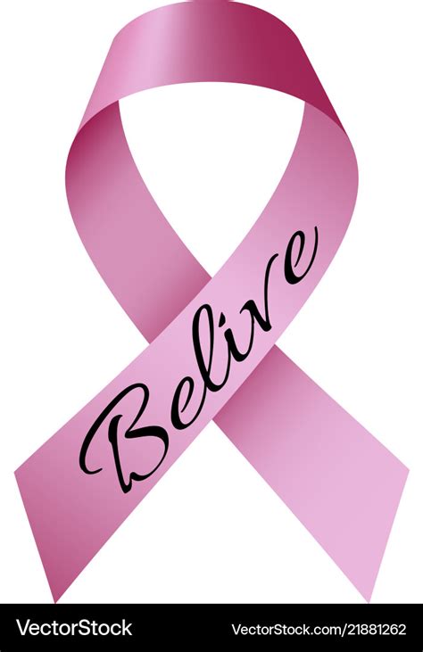 Believe breast cancer logo realistic style Vector Image