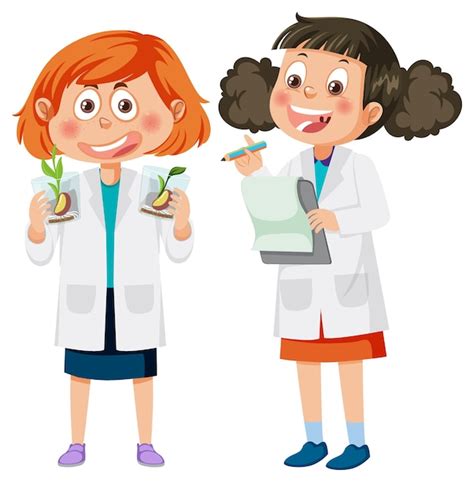 Premium Vector | Scientist kids doing science experiment