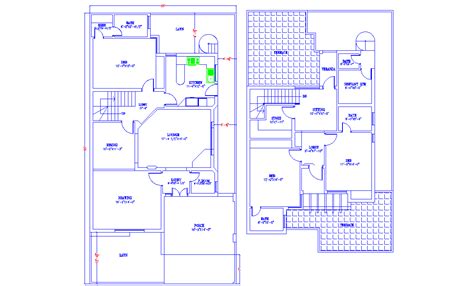 G+1 Duplex house floor plan DWG file. Download Autocad file. - Cadbull