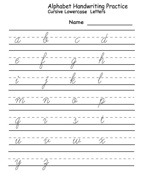 Cursive Writing Worksheet For Kids