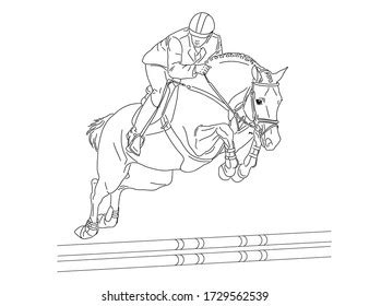 Sketch Rider On Horse Jumping Over Stock Vector (Royalty Free) 1060834835 | Shutterstock