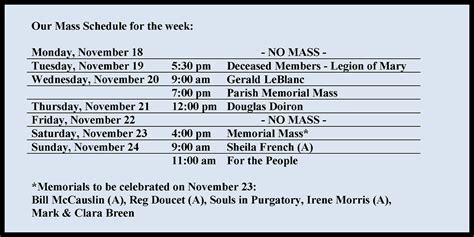 Mass Schedule – Holy Redeemer