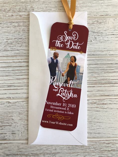 Customized Save the Date Bookmark Save the Date Bookmark - Etsy