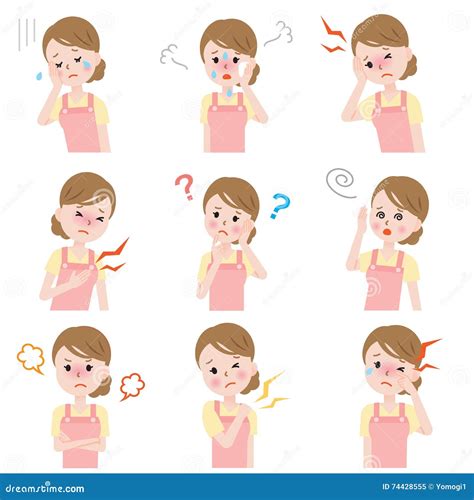 Menopause symptoms stock vector. Illustration of menopause - 74428555