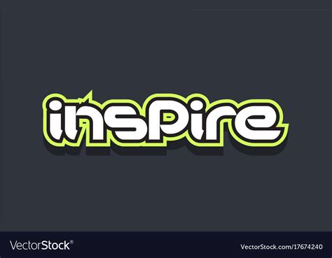 Inspire word text logo design green blue white Vector Image