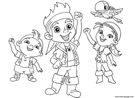 Jake And The Neverland Pirates Team Halloween Coloring Pages Printable