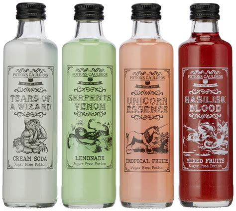 Buy THE POTIONS CAULDRON SHAMBLES YORK Gift Pack Mix 4 250 ml Bottles (1 x Basilisk Blood, 1 x ...