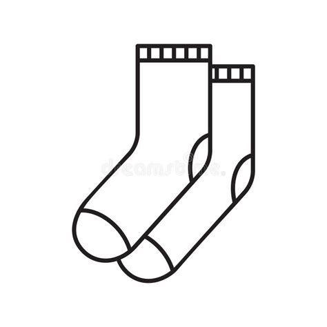 Pair of Sock Icon. Thin Line Art Template for Clothes Logo. Black and ...