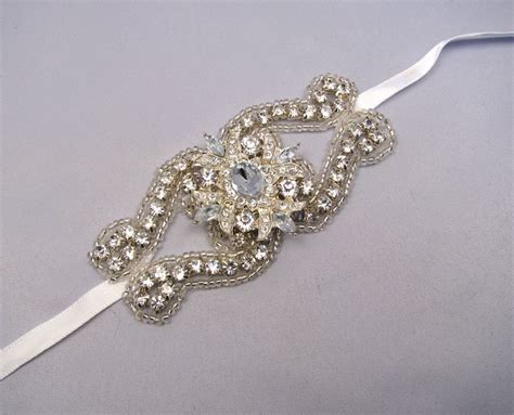 Crystal Bracelet Rhinestone Wedding Cuff Satin Ribbon - Etsy