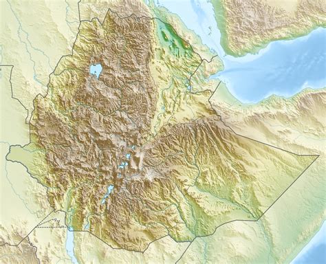 Ethiopia - topographic • Map • PopulationData.net