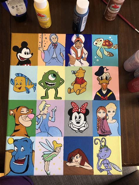 Disney Characters Canvas Painting - craibas.al.gov.br