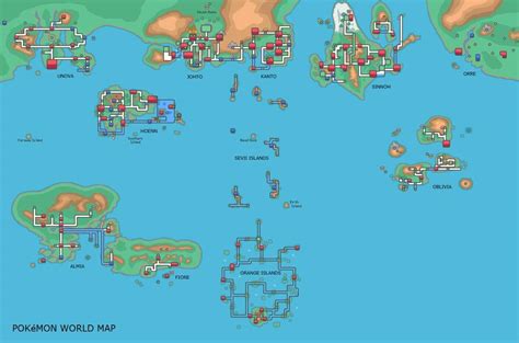 All Pokemon Regions World Map Official