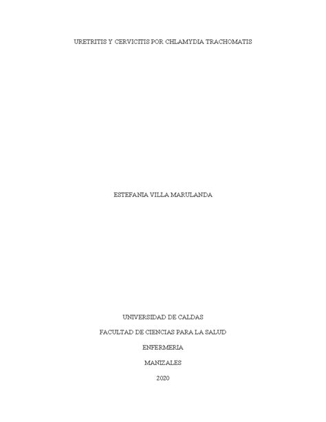 Uretritis Y Cervicitis POR Chlamydia Trachomatis - URETRITIS Y CERVICITIS POR CHLAMYDIA ...