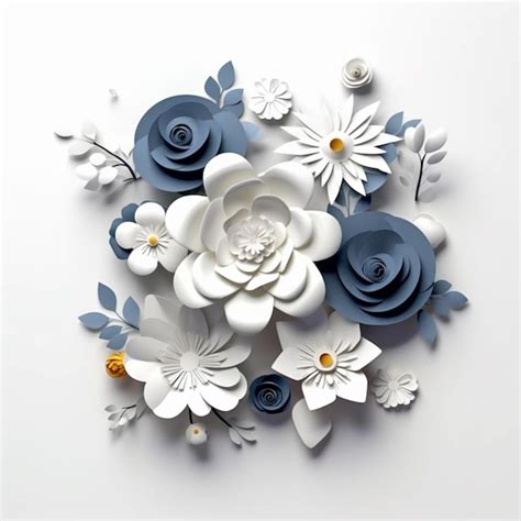 Premium Photo | There is a paper flower arrangement made of paper flowers generative ai