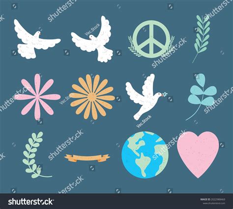 Peace Earth Symbols Set Stock Vector (Royalty Free) 2022988469 | Shutterstock