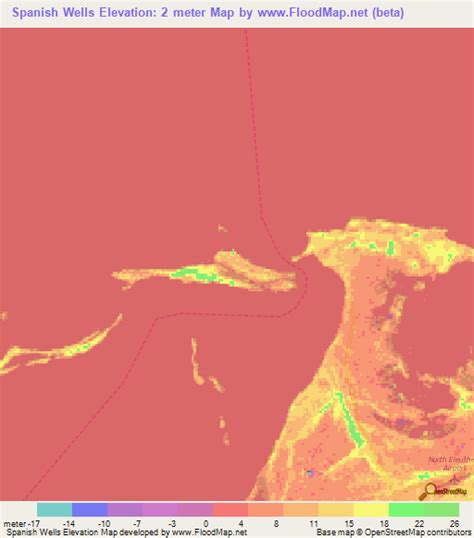 Elevation of Spanish Wells,Bahamas Elevation Map, Topography, Contour