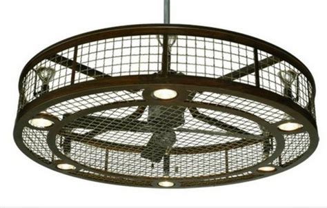 Image of: Caged Ceiling Fan Home Depot | Industrial ceiling fan light, Farmhouse ceiling fan ...