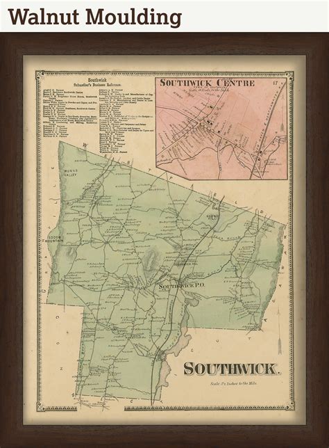 Town of SOUTHWICK, Massachusetts 1870 Map