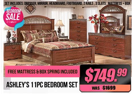 Ashley's 11PC Bedroom set: $749.99 | Mattress furniture, Box bedroom ...