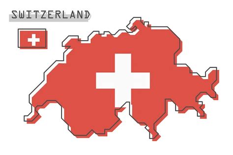 Premium Vector | Switzerland map and flag