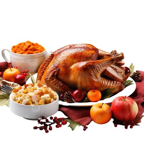 Thanksgiving Dinner With Turkey, Apple Pie, Pumpkin, Turkey Food PNG Transparent Image and ...