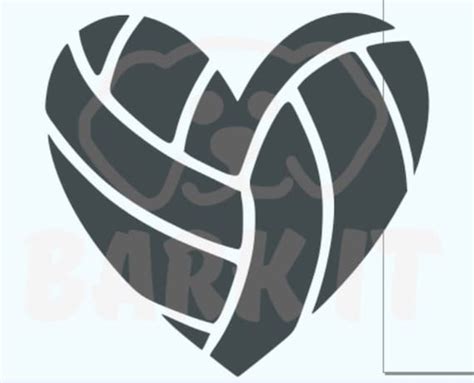 Volleyball Heart SVG PDF PNG eps Digital Download Cut File | Etsy