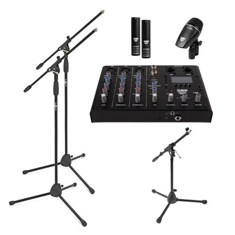 Sabian Sound Kit Complete 4 Piece Drum Mic & Mixer Kit With Stands at Gear4music