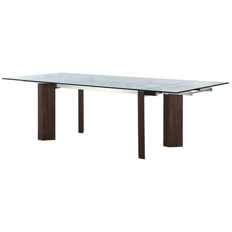 Extendable Glass Top Dining Table in Clear Finish - Walmart.com ...